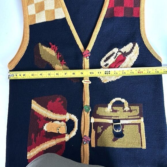 Vintage The Eagle's Eye Women’s Cotton Blend Sweater Vest Purses Hats Boots L - Picture 14 of 14